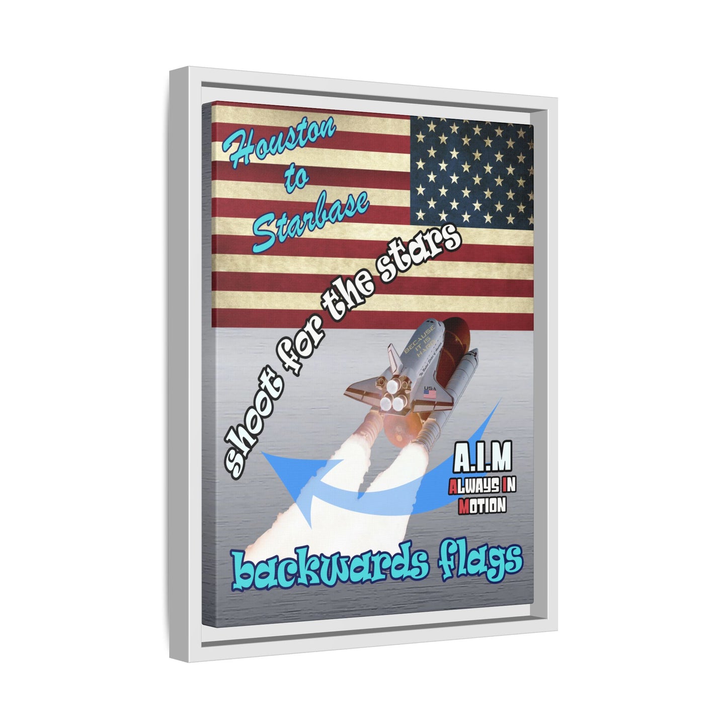 shoot for the stars - framed canvas art (brushed nickel)