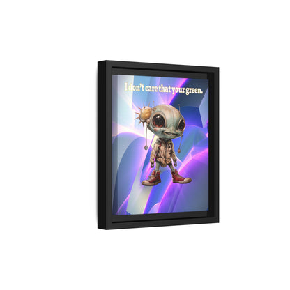 I don't care that your green - framed canvas art (grey-pink wave)