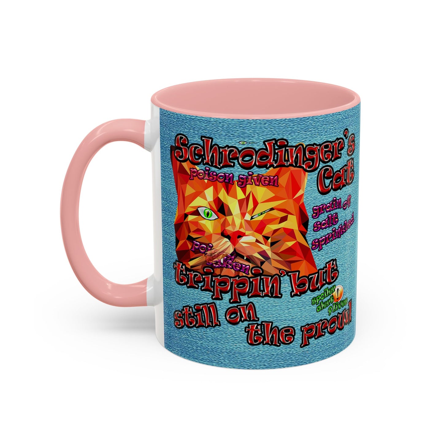 schrodinger's cat - Accent Mug (faded blue)
