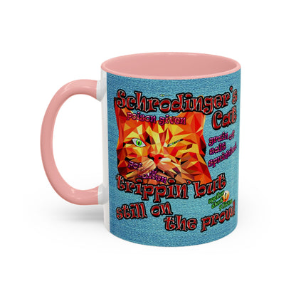schrodinger's cat - Accent Mug (faded blue)
