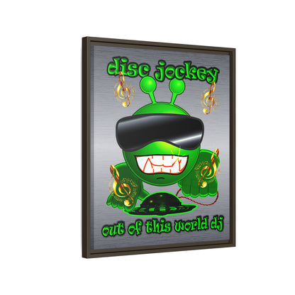 disc jockey - framed canvas art (brushed nickel)