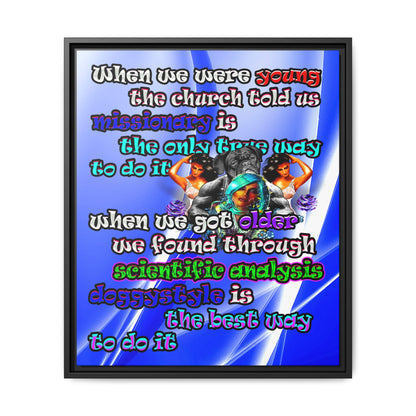 doggystyle - framed canvas art (blue-white wave)