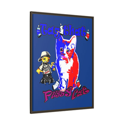 tag that - framed canvas art (dark blue)