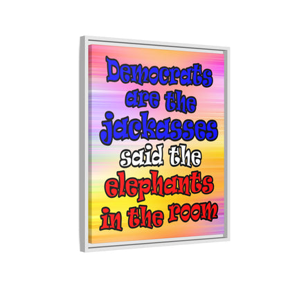 donkeys and elephants - framed canvas art (color blur)