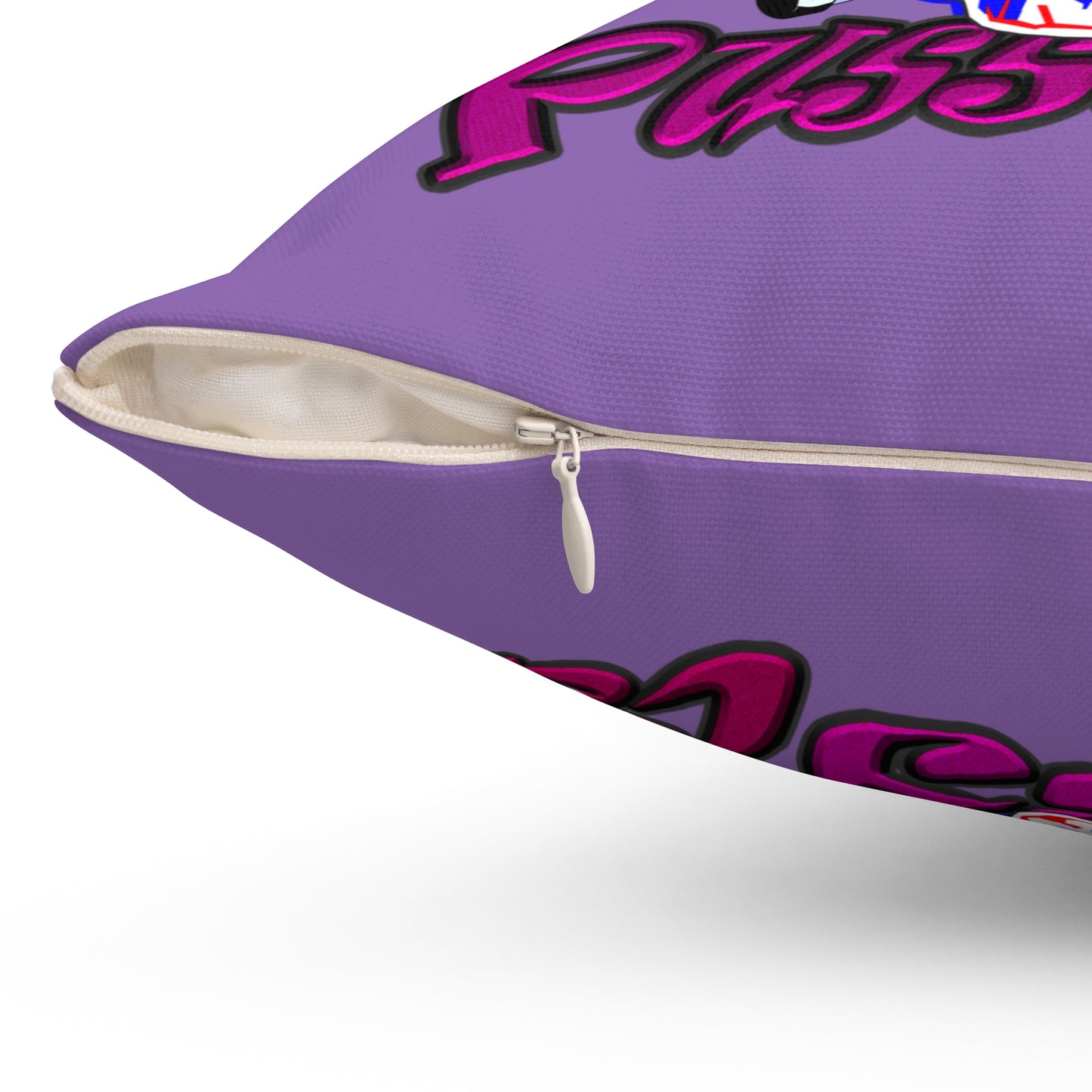 tag that - Spun Polyester Square Pillow - (light purple)