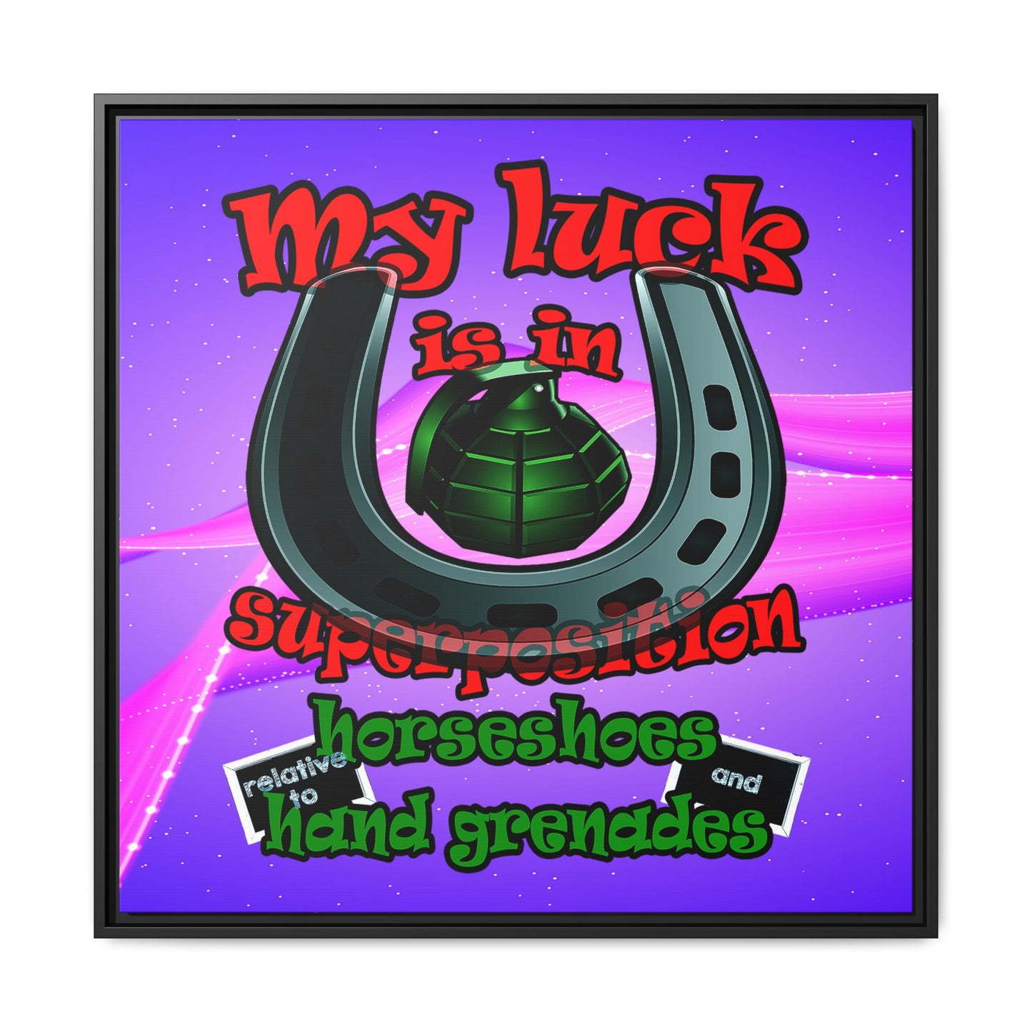 my luck - framed canvas art (purple-pink wave)