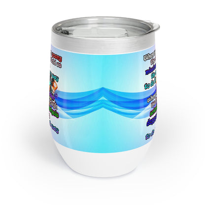 doggystyle - Chill Wine Tumbler (light blue-pink wave)