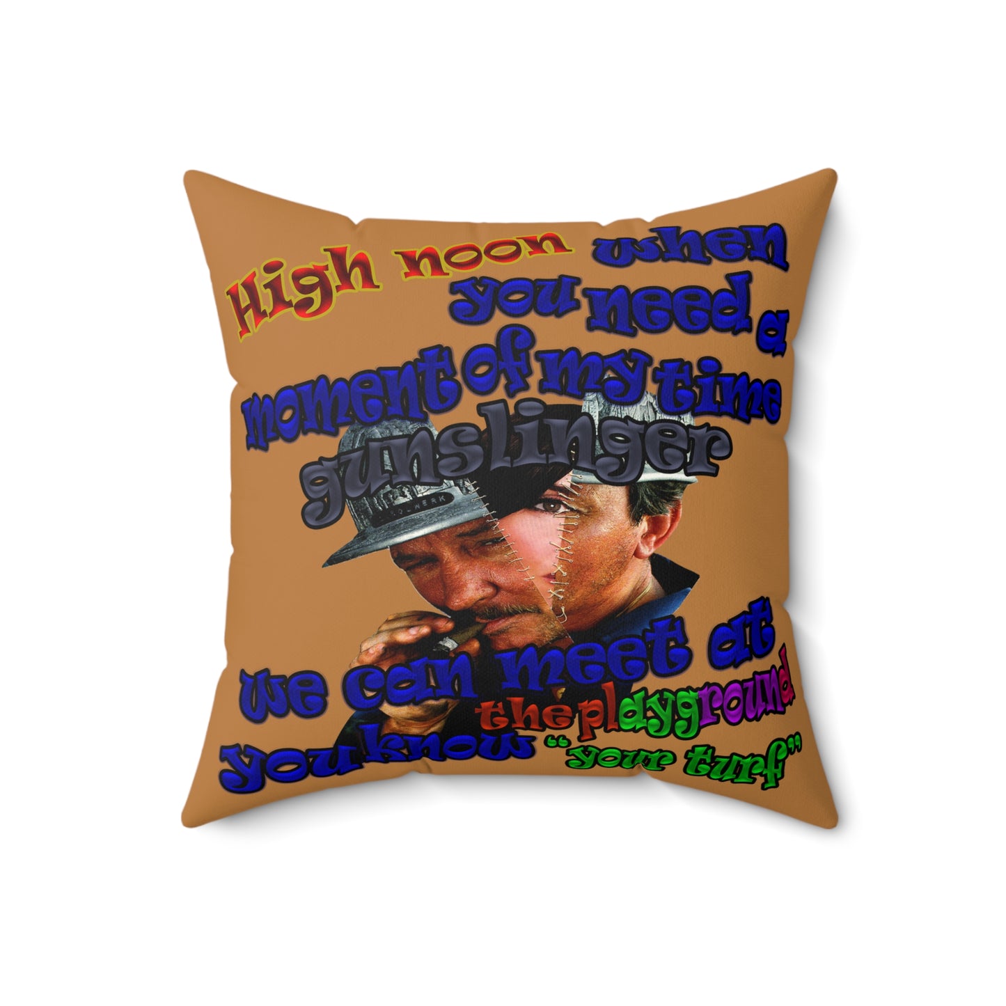 high noon - Spun Polyester Square Pillow - (light brown)