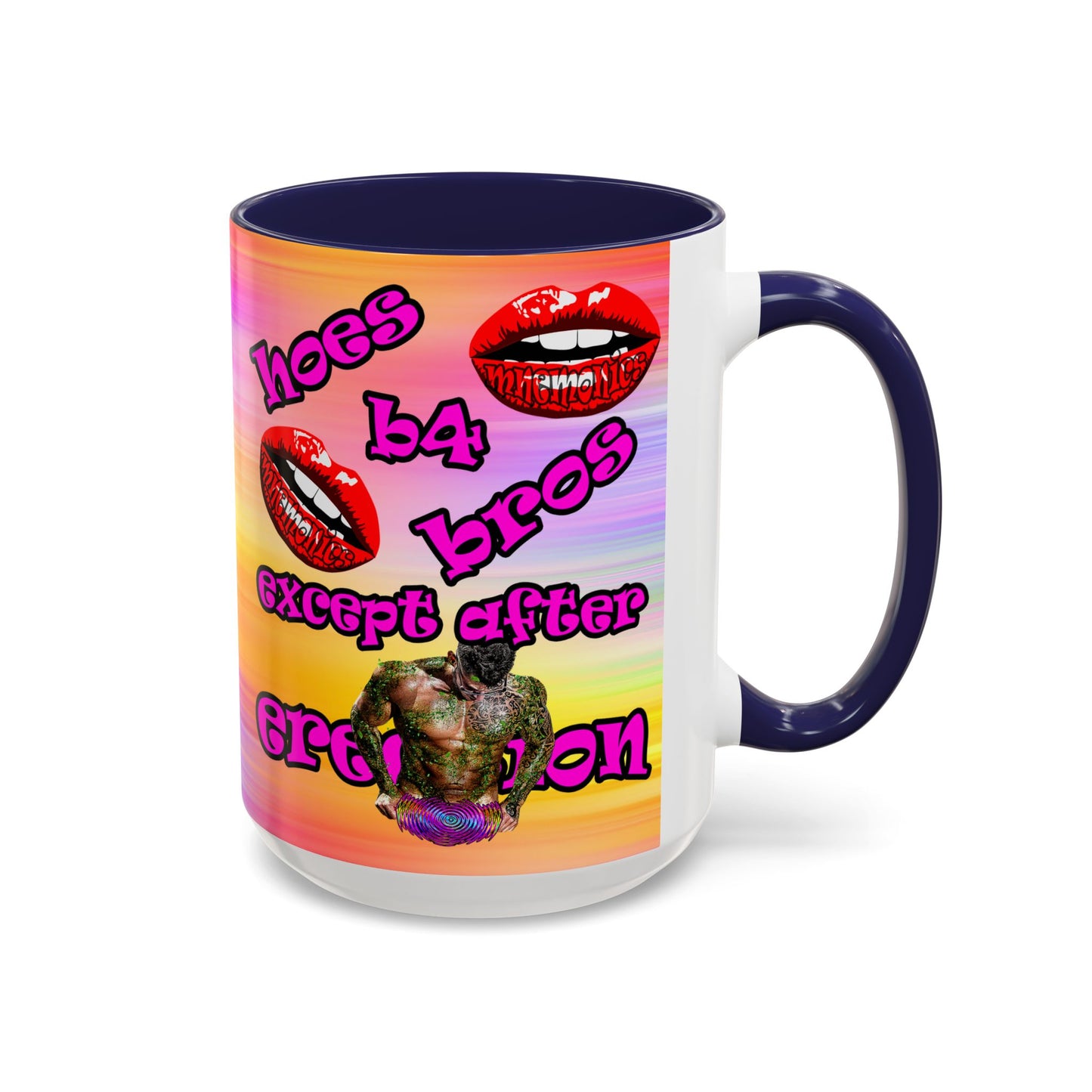 hoes b4 bros - Accent Mug (color blur)