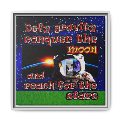 defy conquer reach - framed canvas art ('snoops' background)