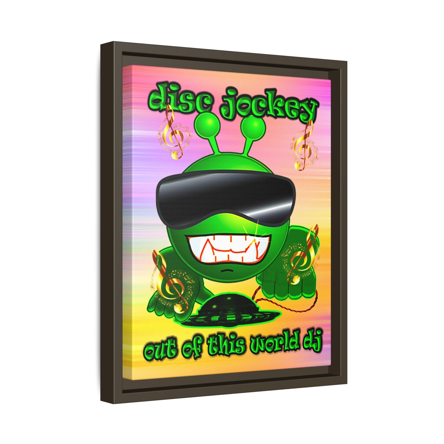 disc jockey - framed canvas art (color blur)