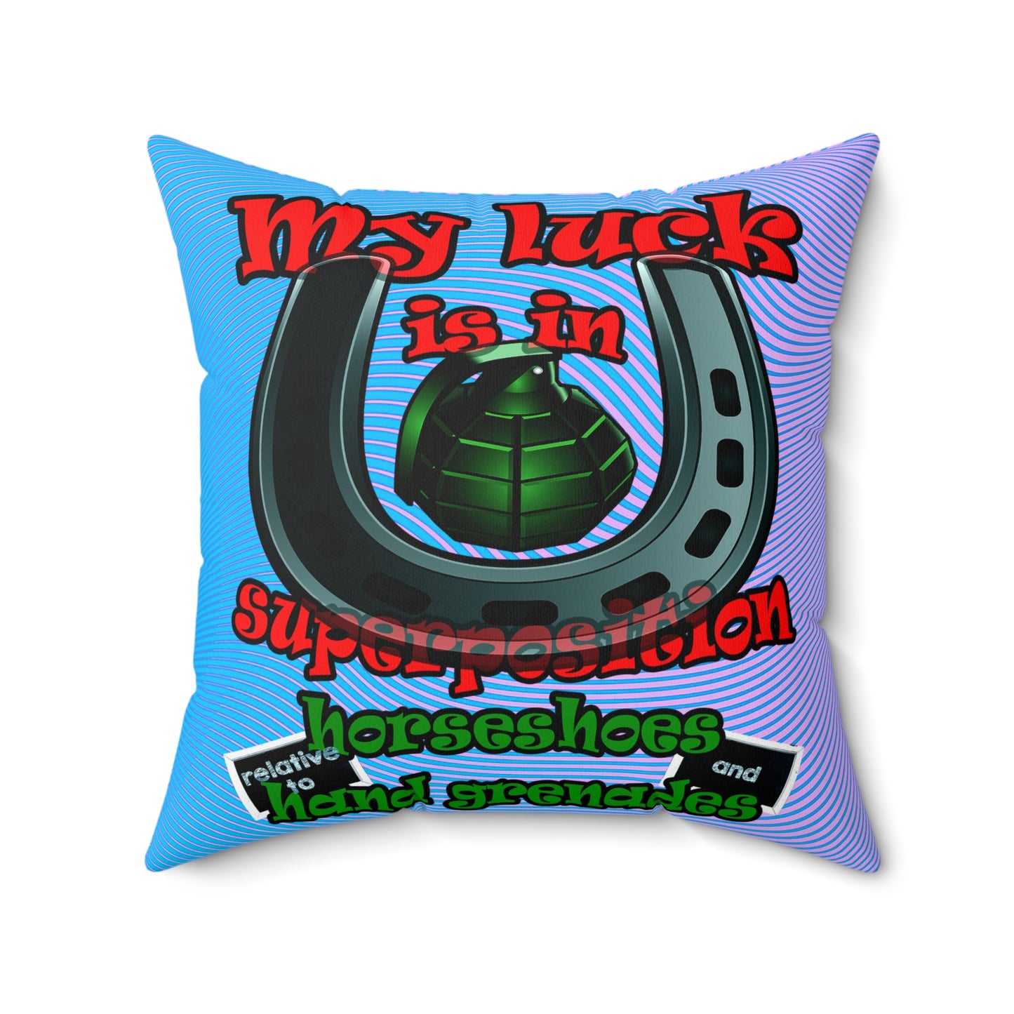 my luck - Spun Polyester Square Pillow - (light blue-purple wave)