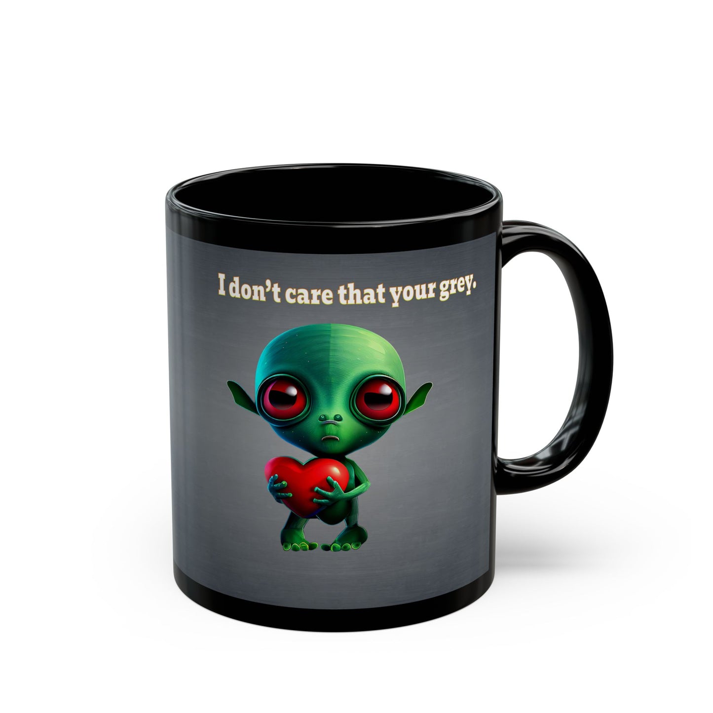 I don't care that your grey - Black Mug (grey-light grey)