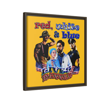 rw&b lives matter - framed canvas art (yellow)