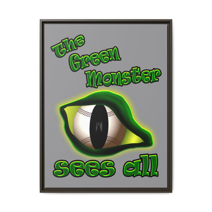 green monster - framed canvas art (grey)