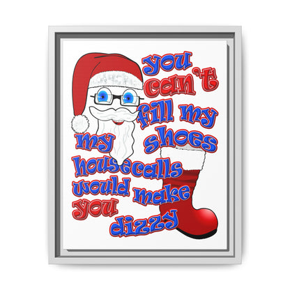 santa's shoes - framed canvas art (white)