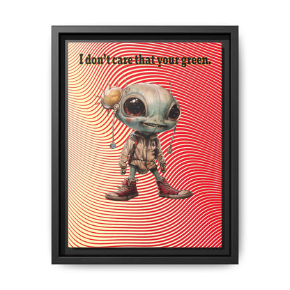 I don't care that your green - framed canvas art (yellow-orange wave)