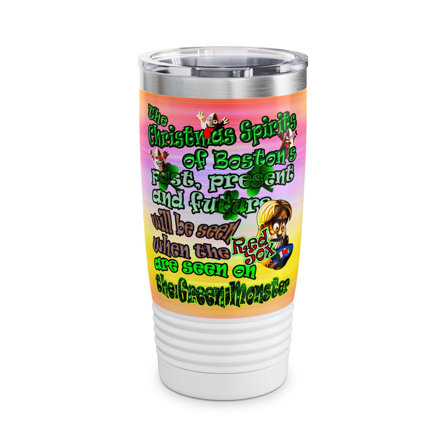 christmas spirits of boston - Ringneck Tumbler, 20oz (color blur)