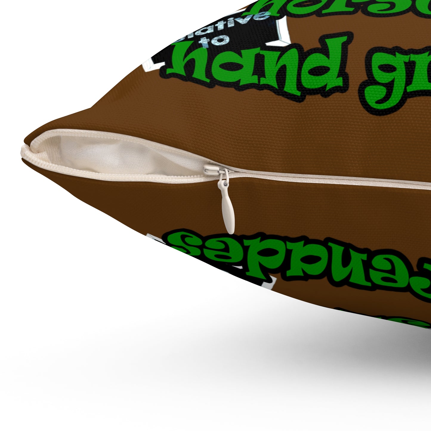my luck - Spun Polyester Square Pillow - (brown)