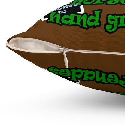 my luck - Spun Polyester Square Pillow - (brown)