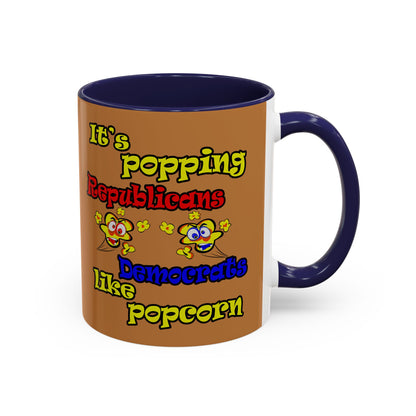 popping like popcorn - Accent Mug (light brown)