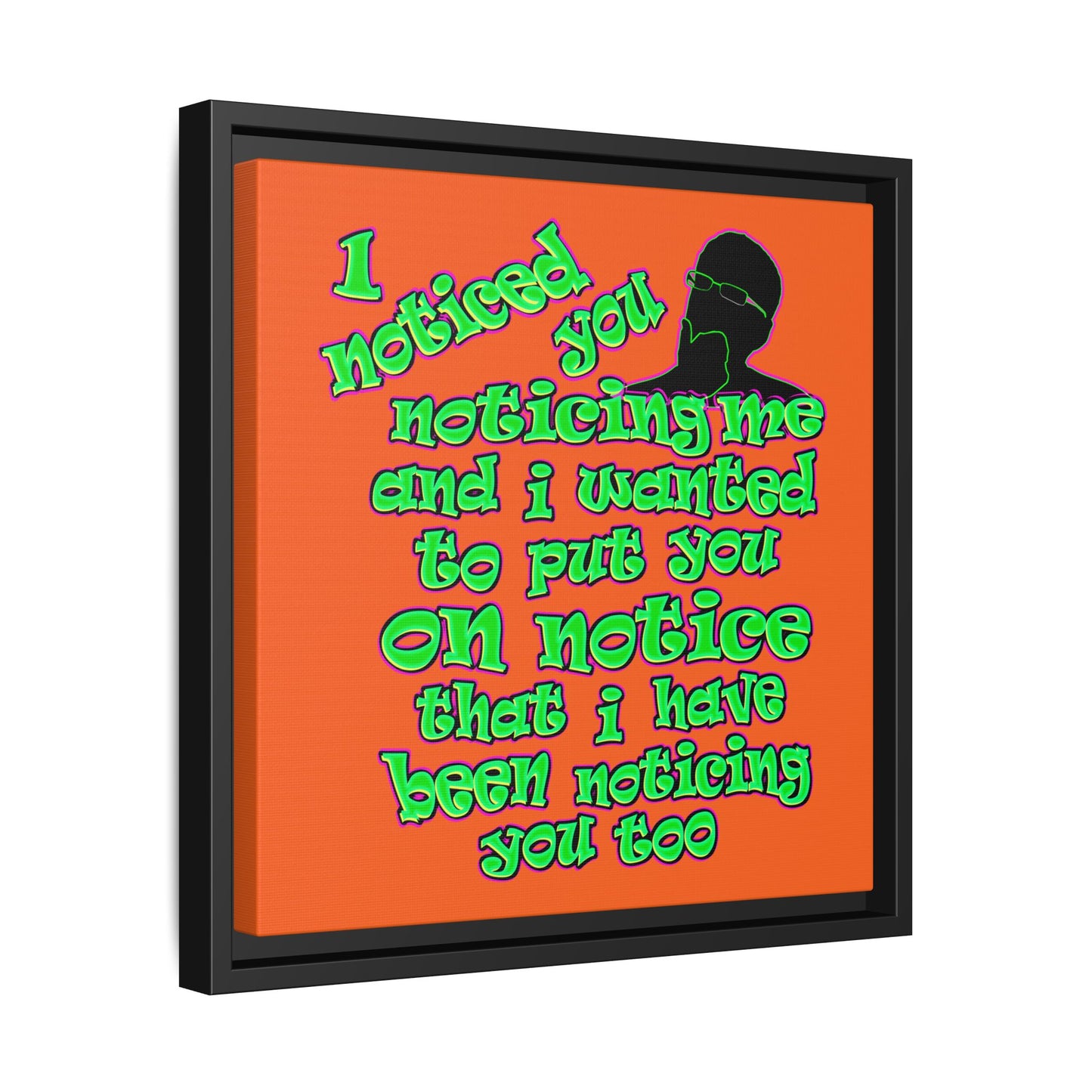 noticed you noticing - framed canvas art (orange)