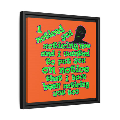 noticed you noticing - framed canvas art (orange)