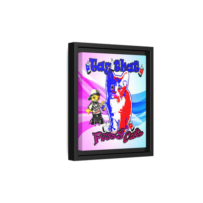 tag that - framed canvas art (light blue-pink wave)