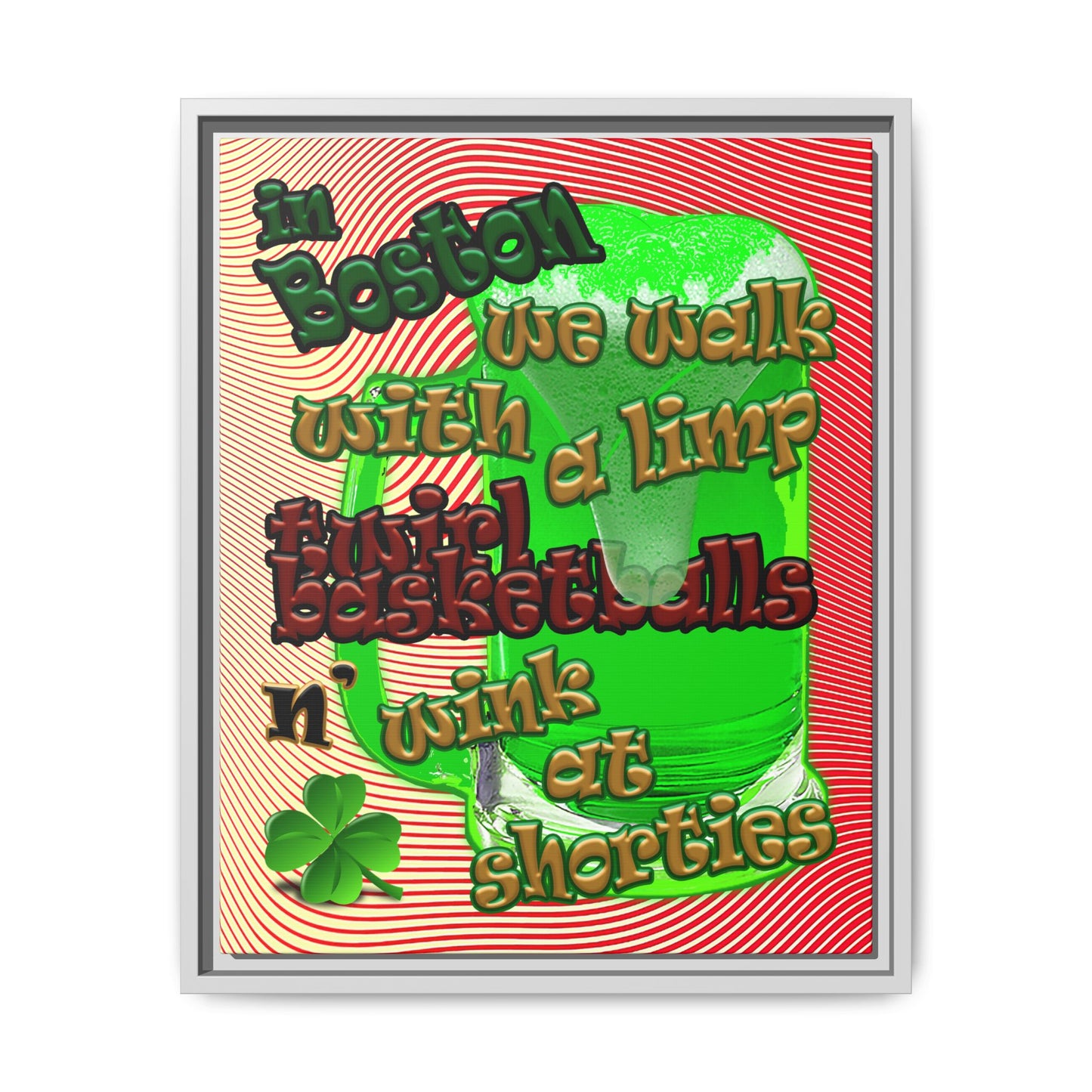 celtics logo - framed canvas art (yellow-orange wave)