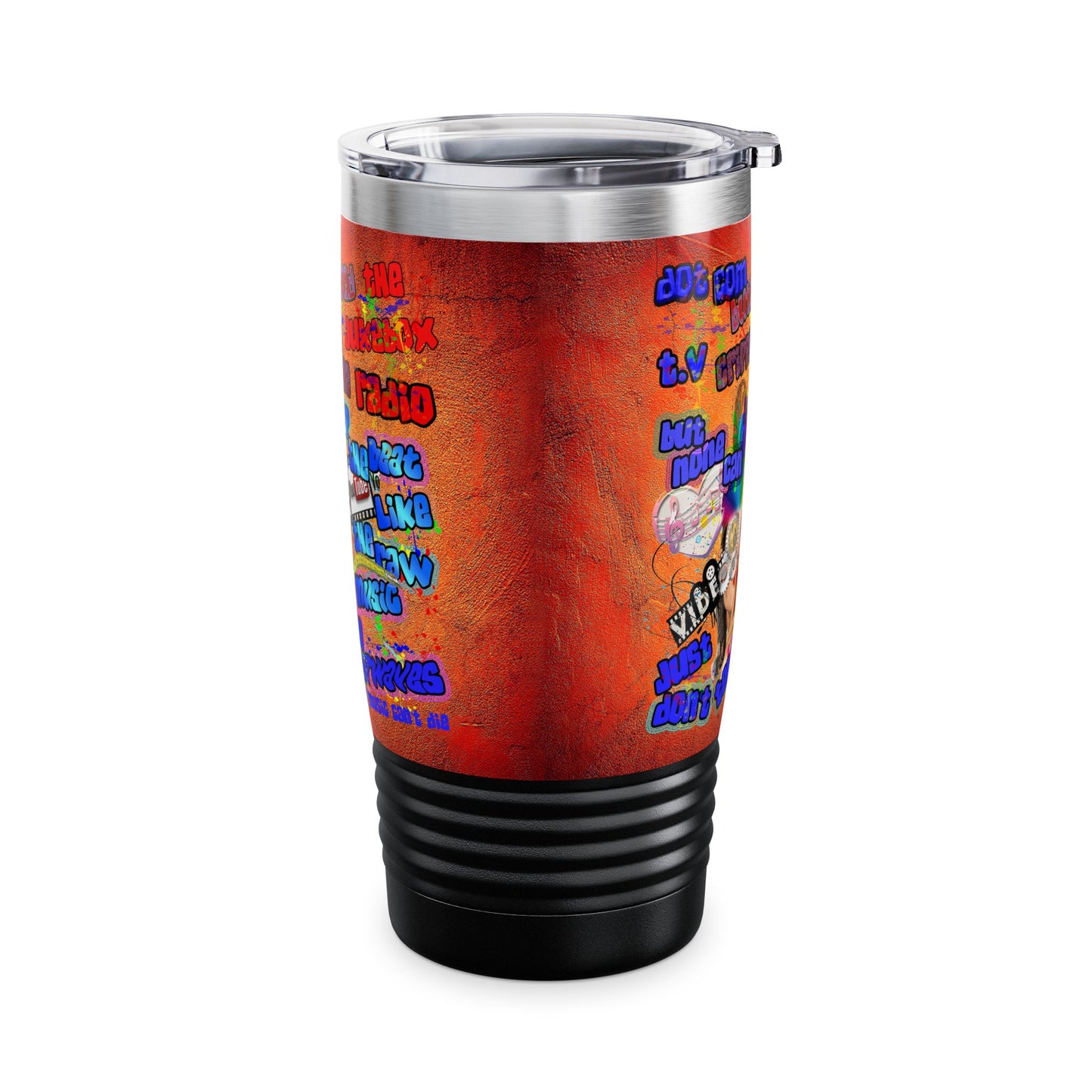 drop the beat - Ringneck Tumbler, 20oz  (burnt orange)