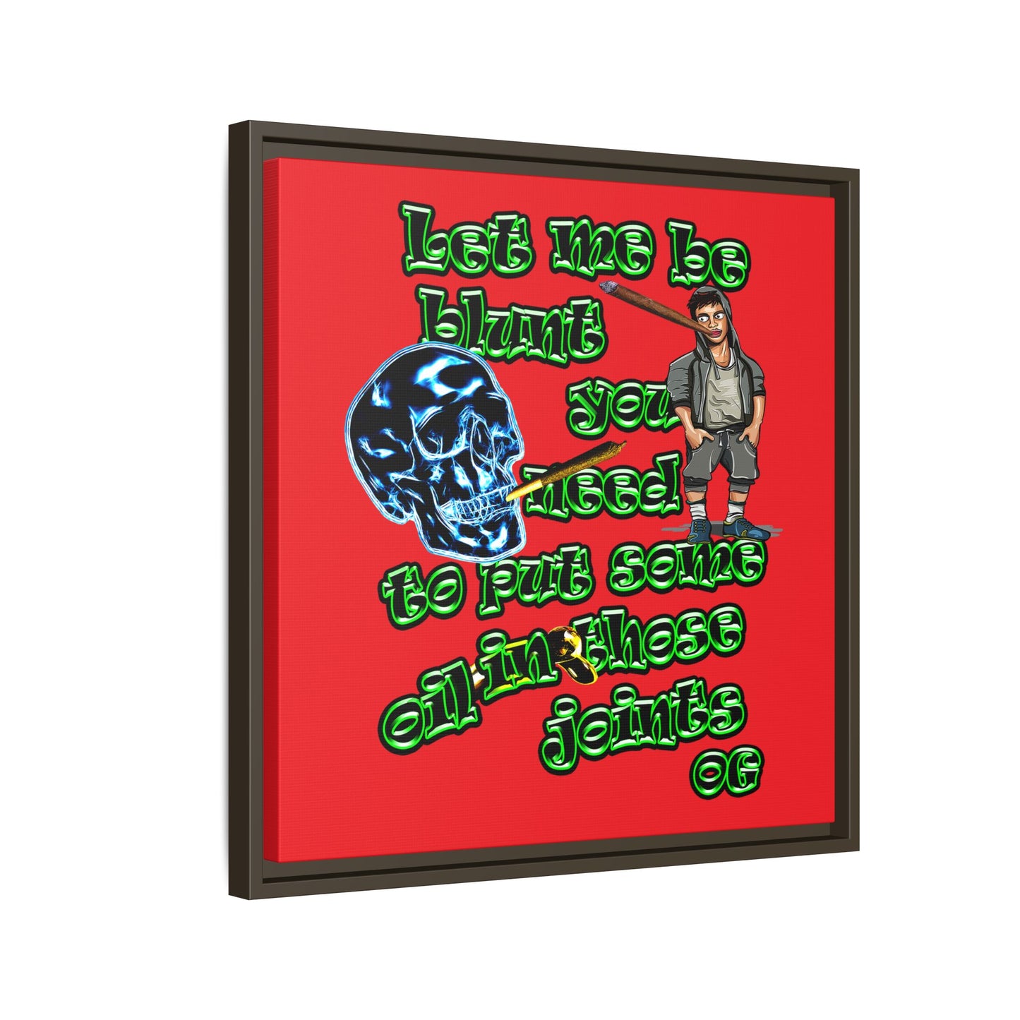 og - framed canvas art (red)