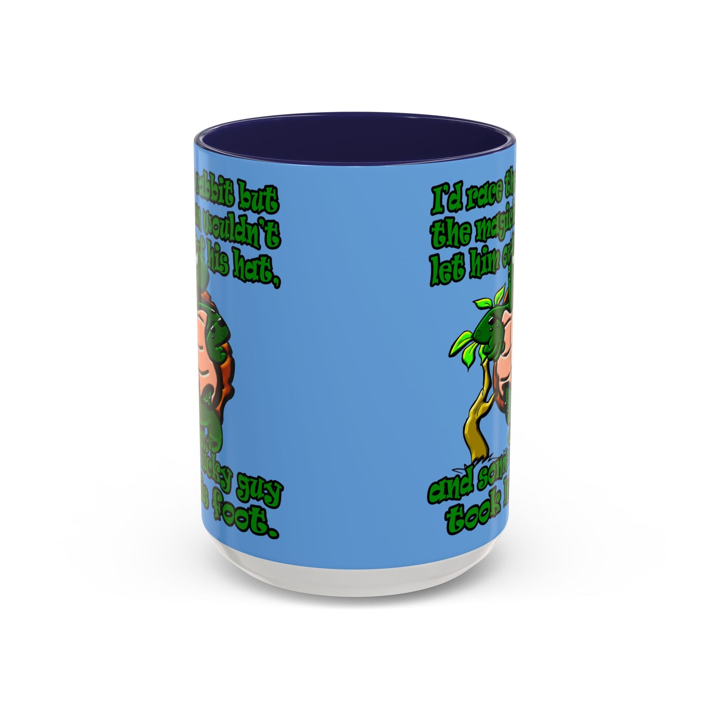 turtle race - Accent Mug (light blue)