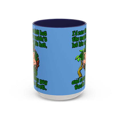 turtle race - Accent Mug (light blue)