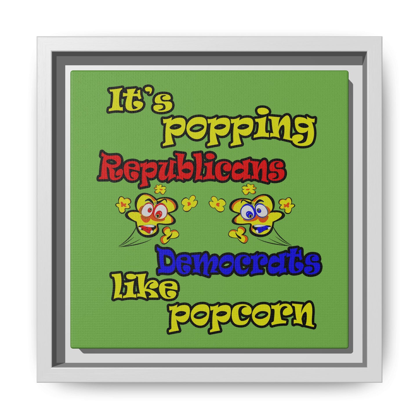 popping like popcorn - framed canvas art (green)