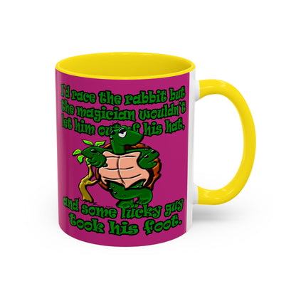 turtle race - Accent Mug (pink)