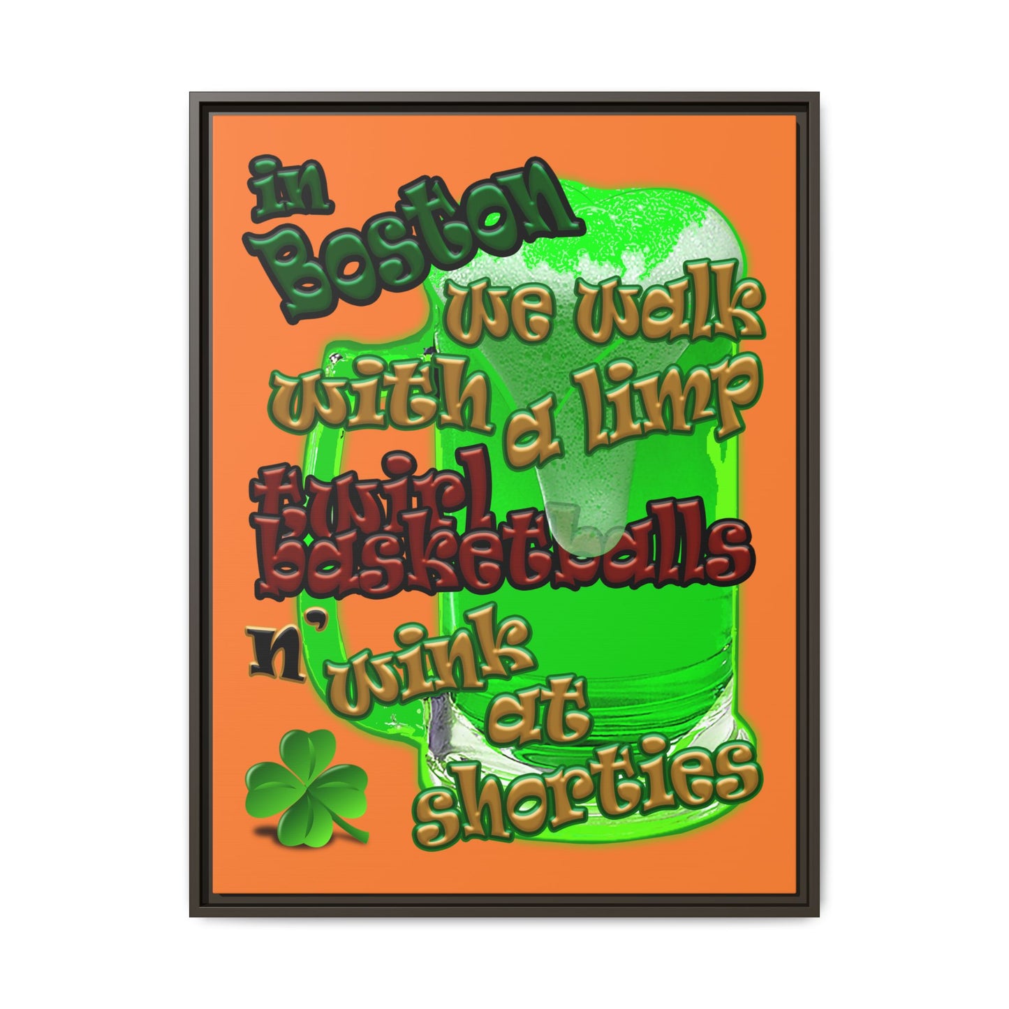 celtics logo - framed canvas art (crusta)