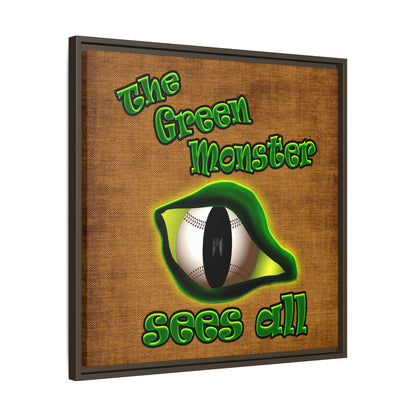 green monster - framed canvas art (brown papyrus)