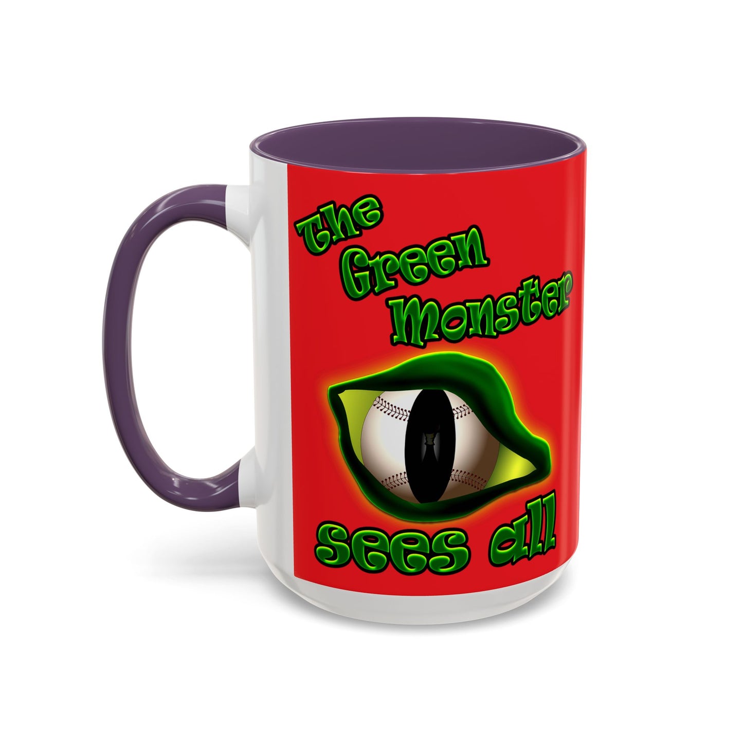 green monster - Accent Mug (red)