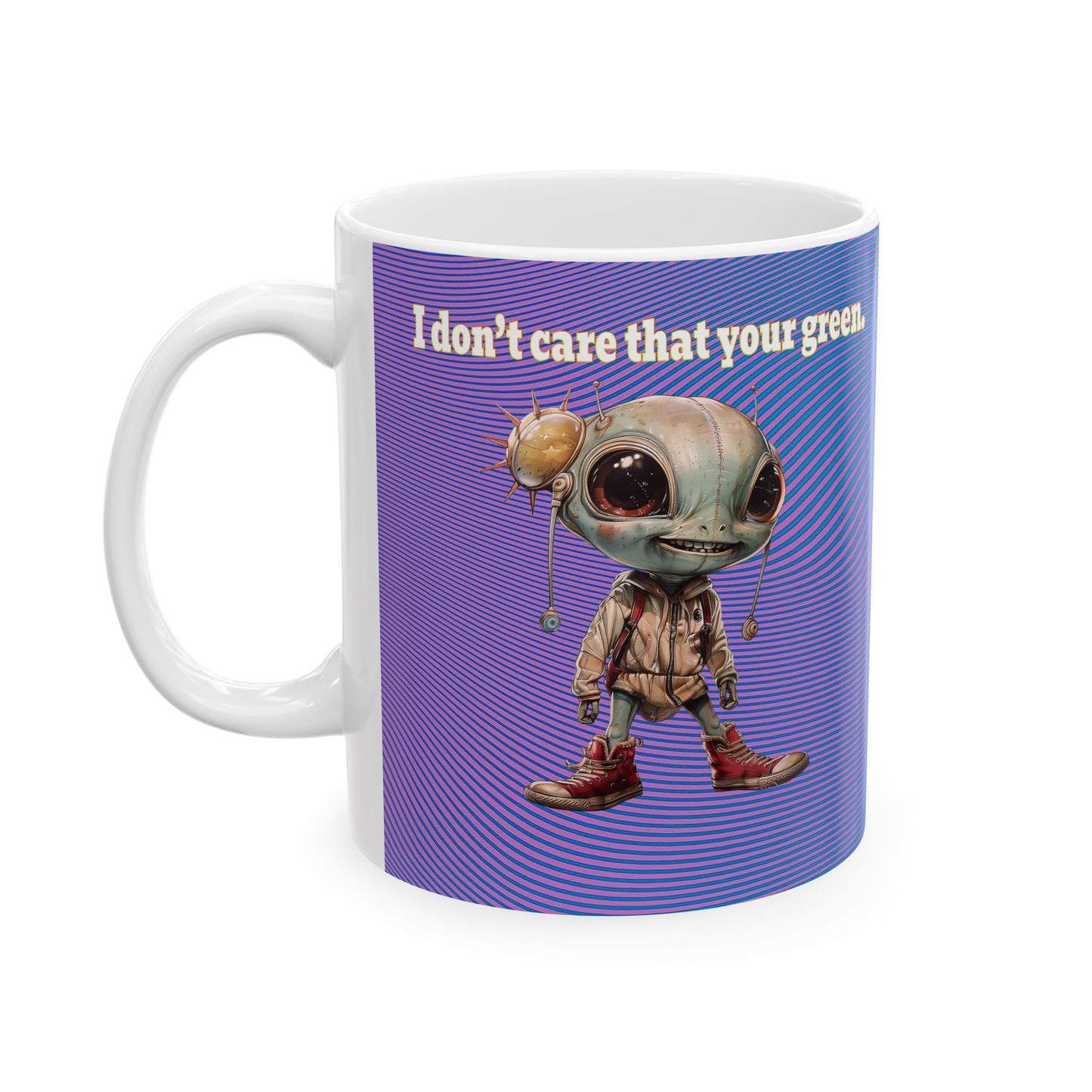 I don't care that your grey - White Mug (light blue-purple wave)