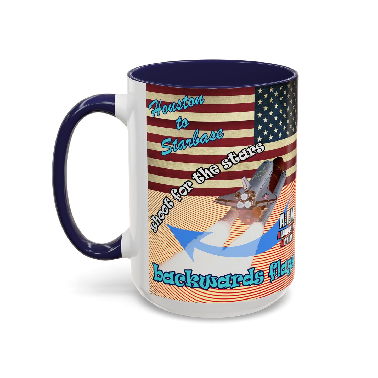 shoot for the stars - Accent Mug (yellow-orange wave)