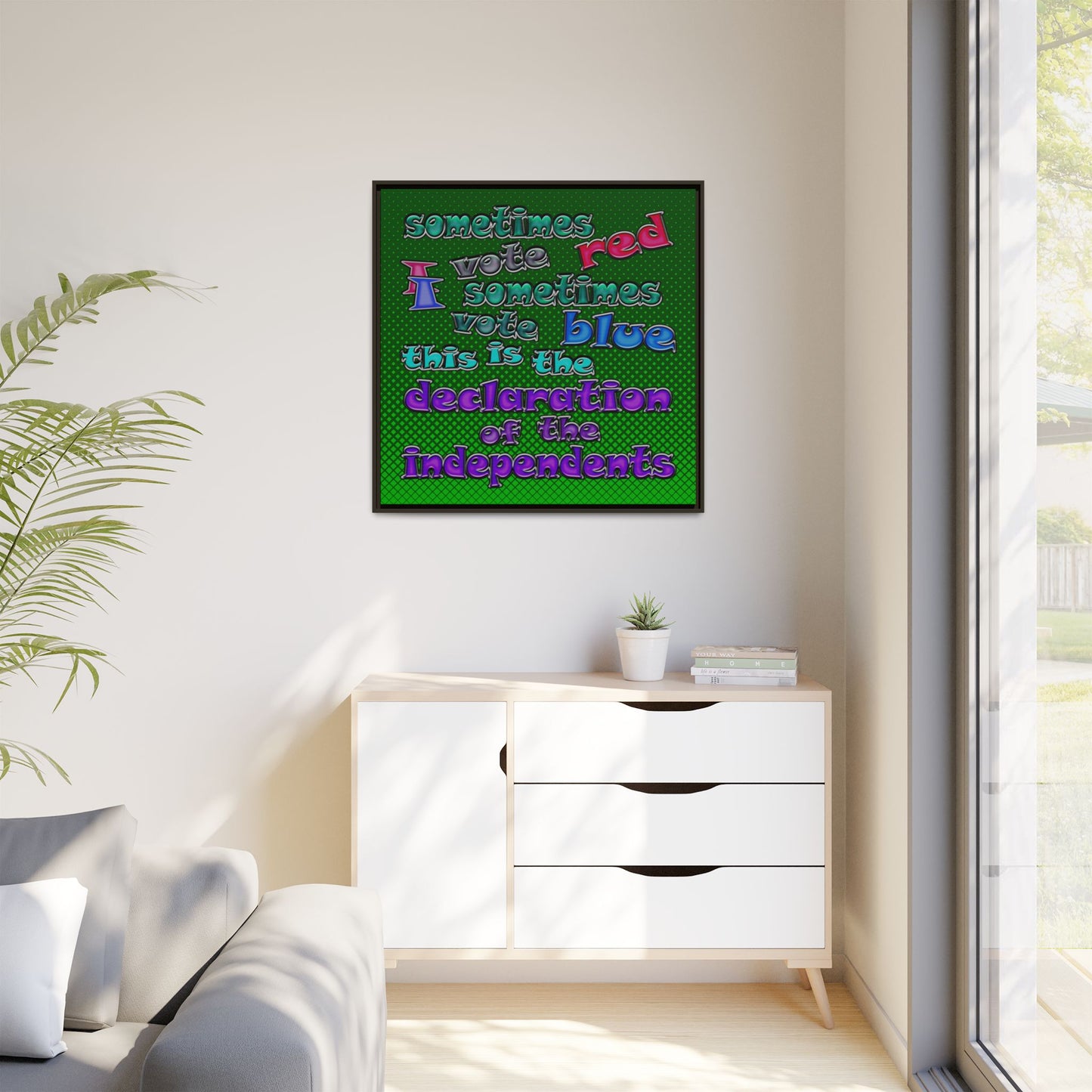 declaration of the independents - framed canvas art (logo green)