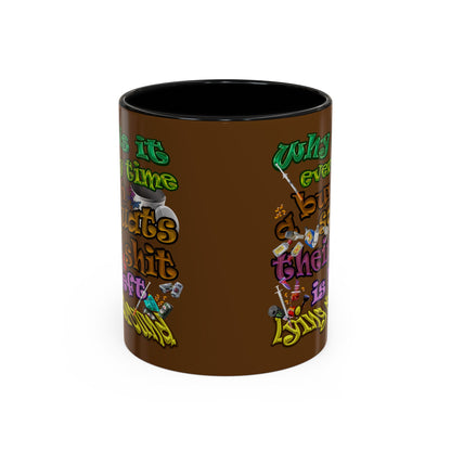 the bum's shit - Accent Mug (brown)