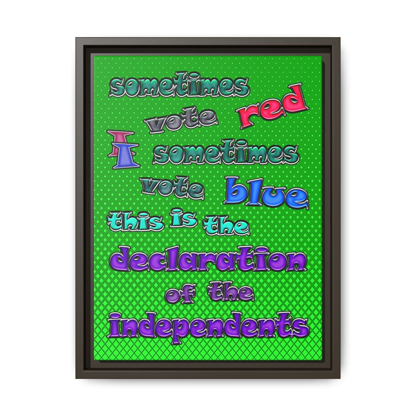 declaration of the independents - framed canvas art (logo green)