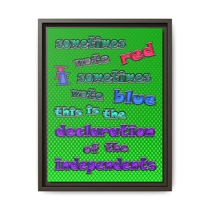 declaration of the independents - framed canvas art (logo green)