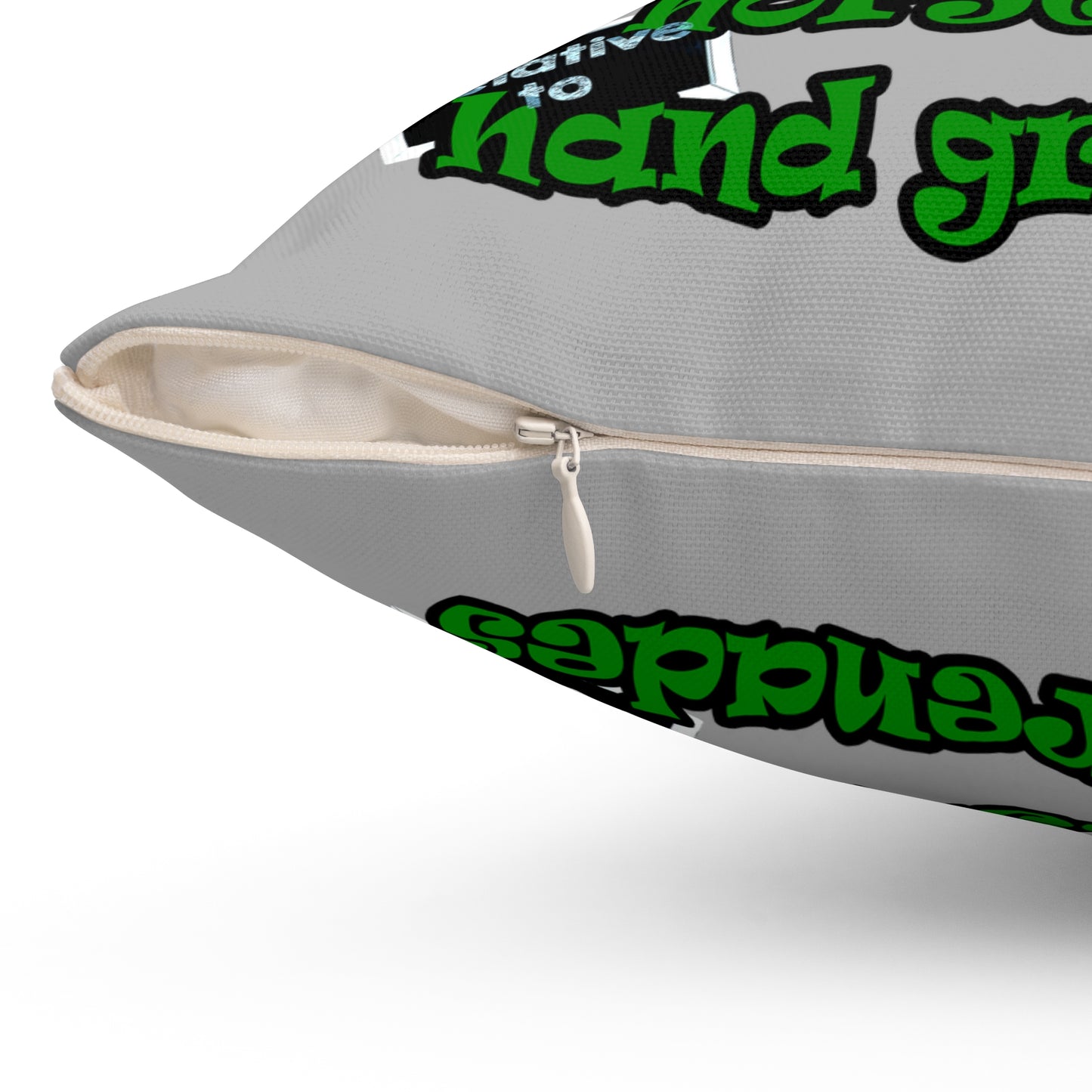 my luck - Spun Polyester Square Pillow - (light grey)