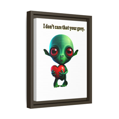 I don't care that your grey - framed canvas art (white)