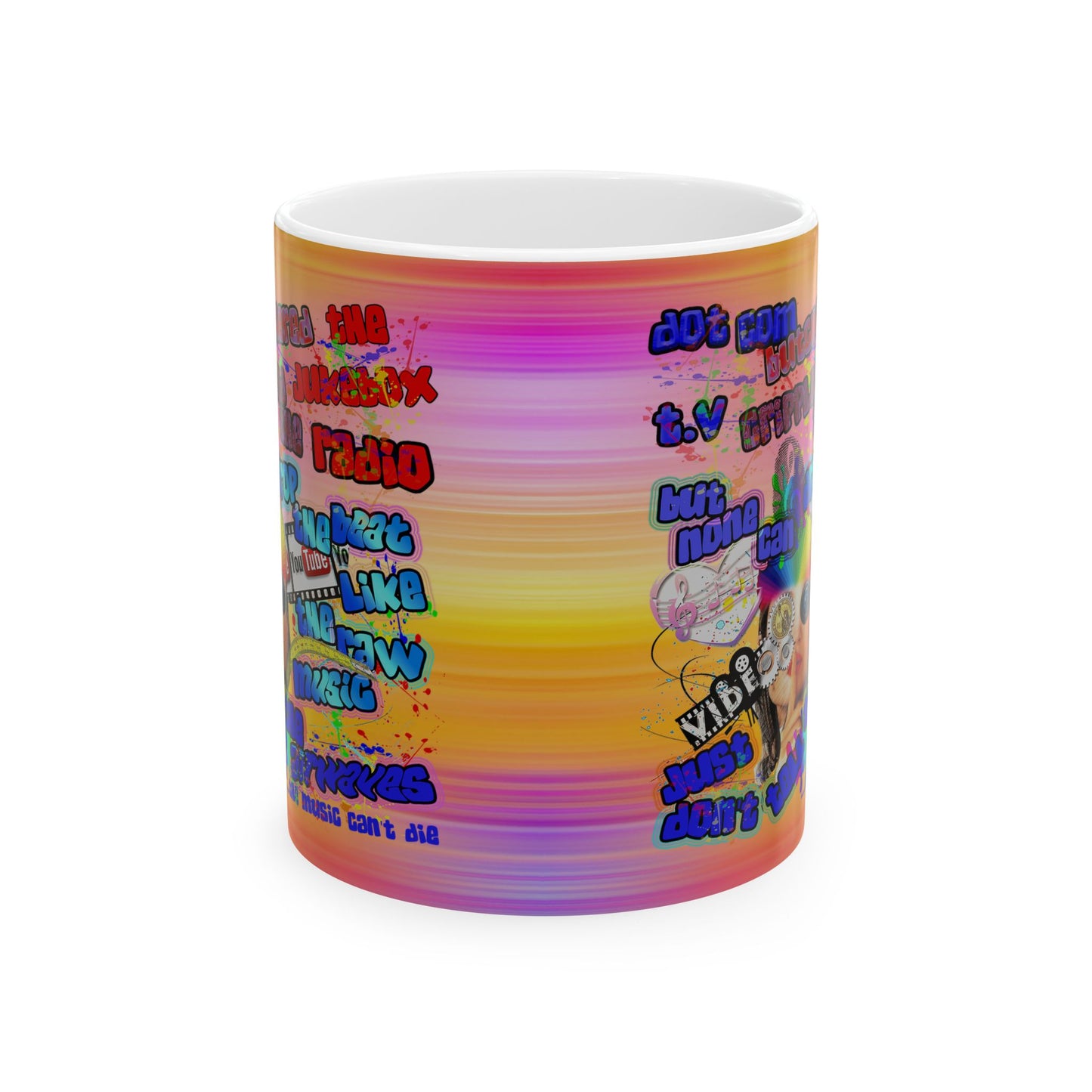 drop the beat - White Mug (color blur)