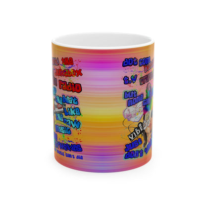 drop the beat - White Mug (color blur)
