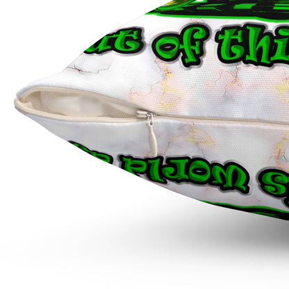 disc jockey - Spun Polyester Square Pillow - (white marble)