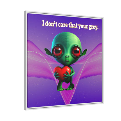 I don't care that your grey - framed canvas art (purple-pink wave)